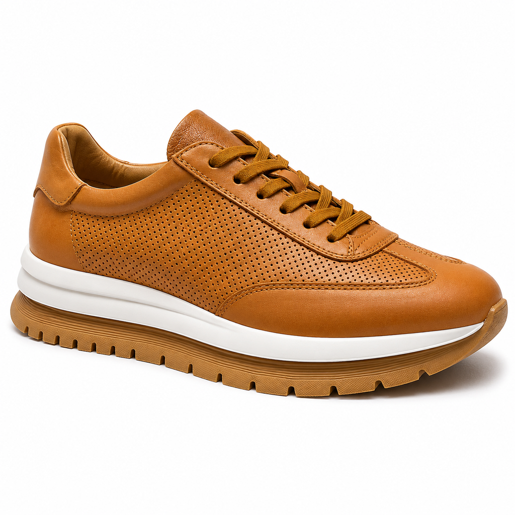 Aurelian Grain Leather Platforms — Breathable Casual Edition