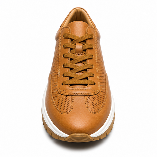 Aurelian Grain Leather Platforms — Breathable Casual Edition