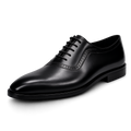 Block Heel Oxford Shoes — British Pointed Toe Leather Formal