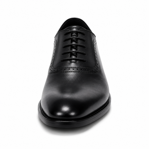 Block Heel Oxford Shoes — British Pointed Toe Leather Formal