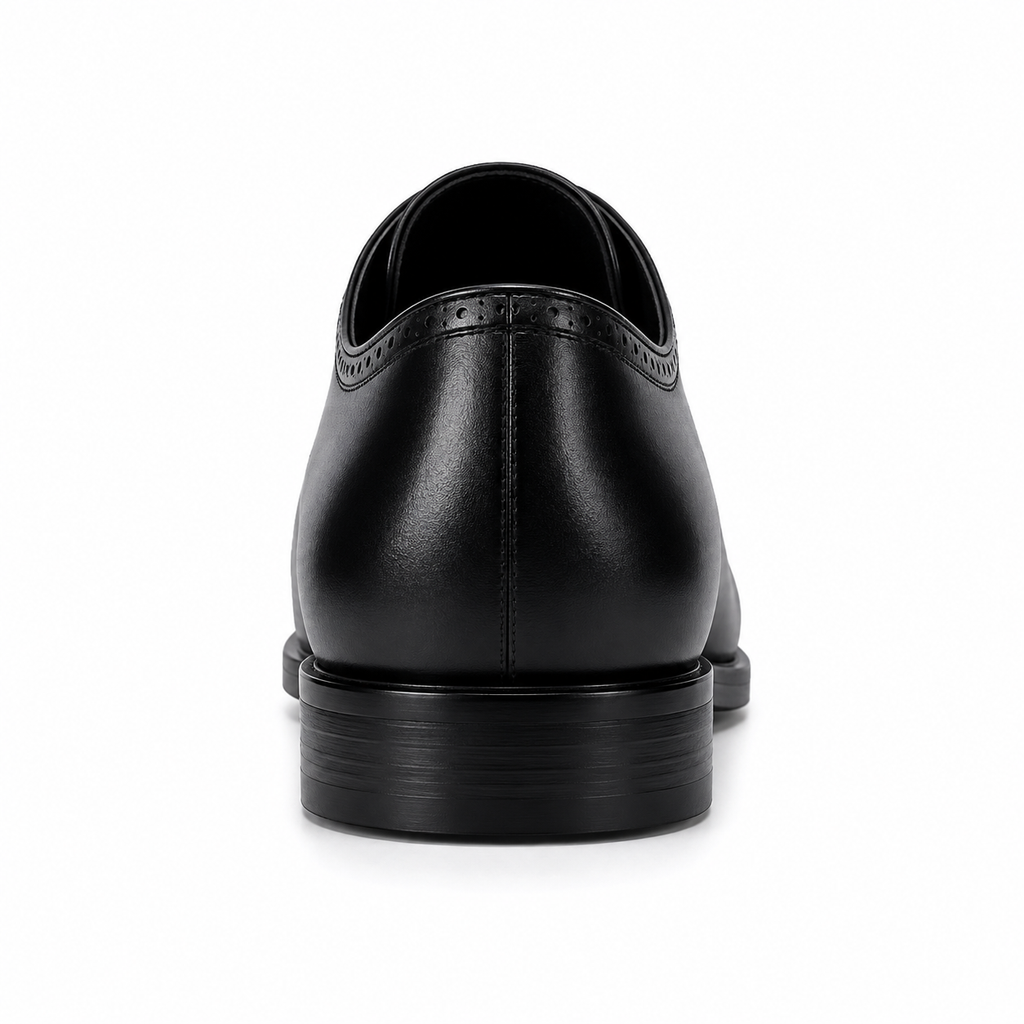 Block Heel Oxford Shoes — British Pointed Toe Leather Formal
