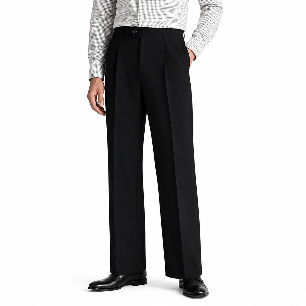 British Italian Pleat Trousers — High Waist Tailored