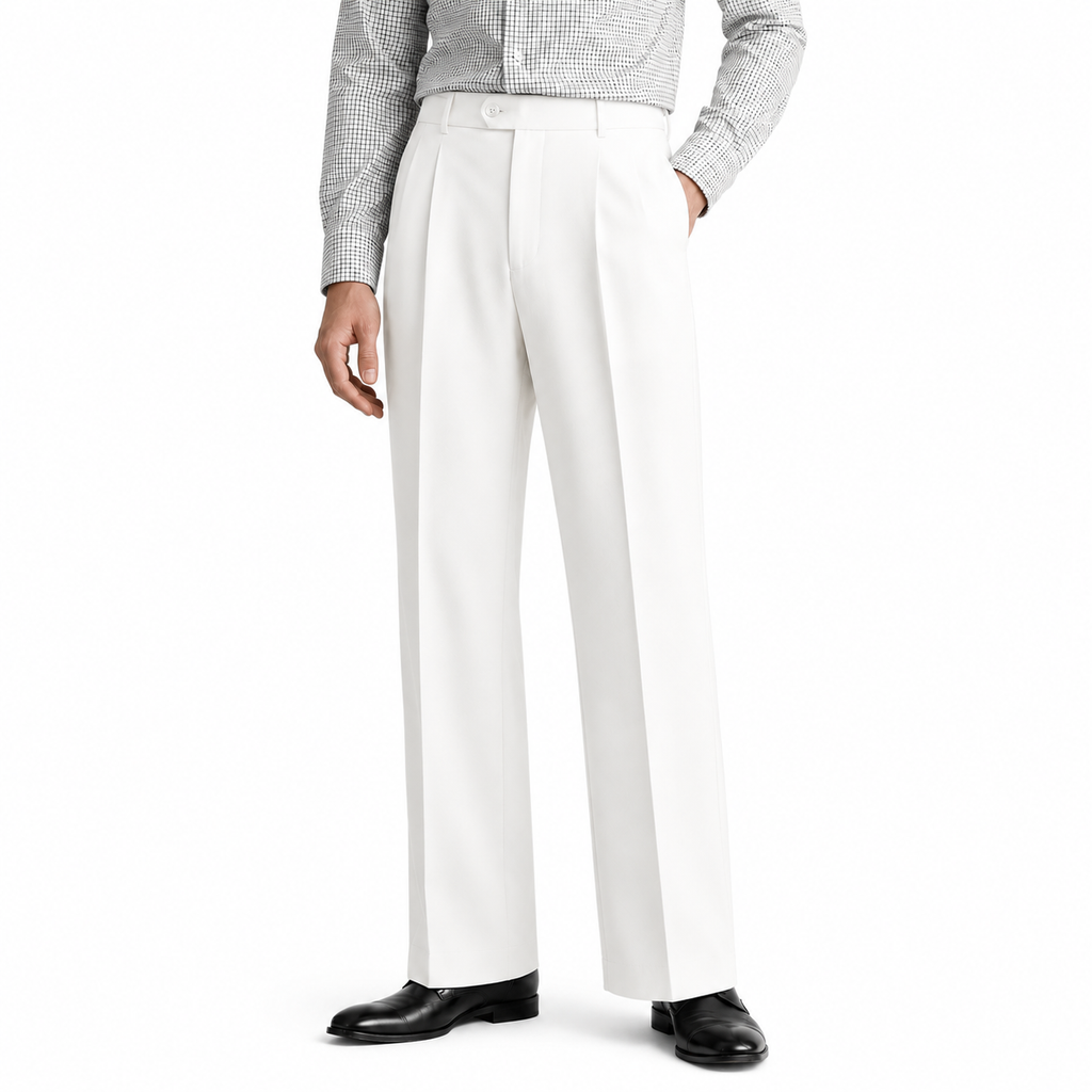 British Italian Pleat Trousers — High Waist Tailored