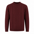 Cable Knit Wool Crew Sweater — Textured Artisan