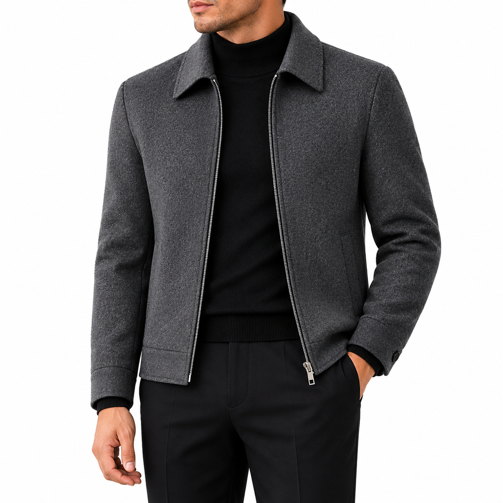 Double Wool Lapel Jacket — Business Short Structured Premium