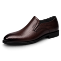 Elevated 6.5CM Slip-On Derby Shoes — Concealed Lift Business Leather