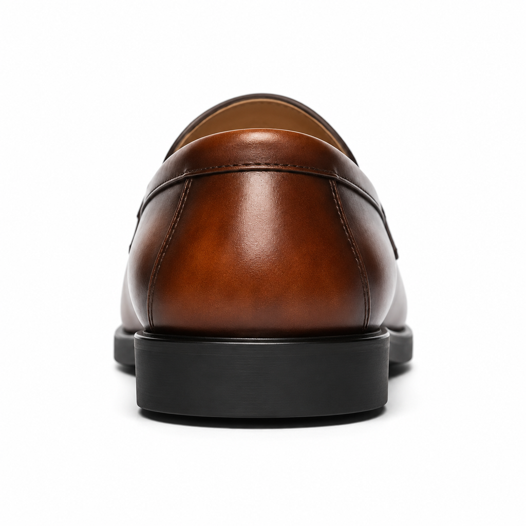 First-Layer Cowhide Penny Loafers — British Gentleman Round Toe