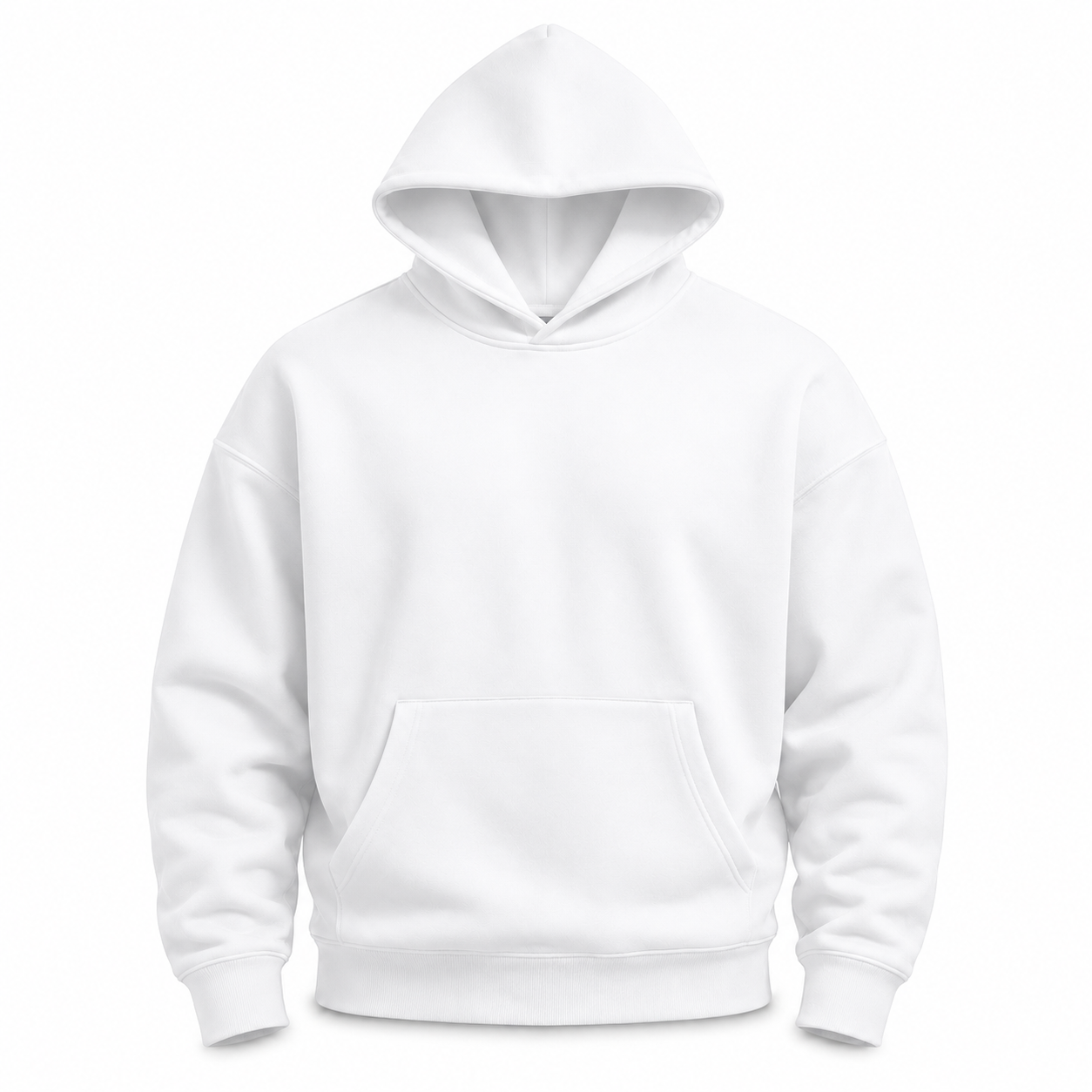 Heavyweight Cotton Fleece Hoodie — Drop Shoulder Minimal