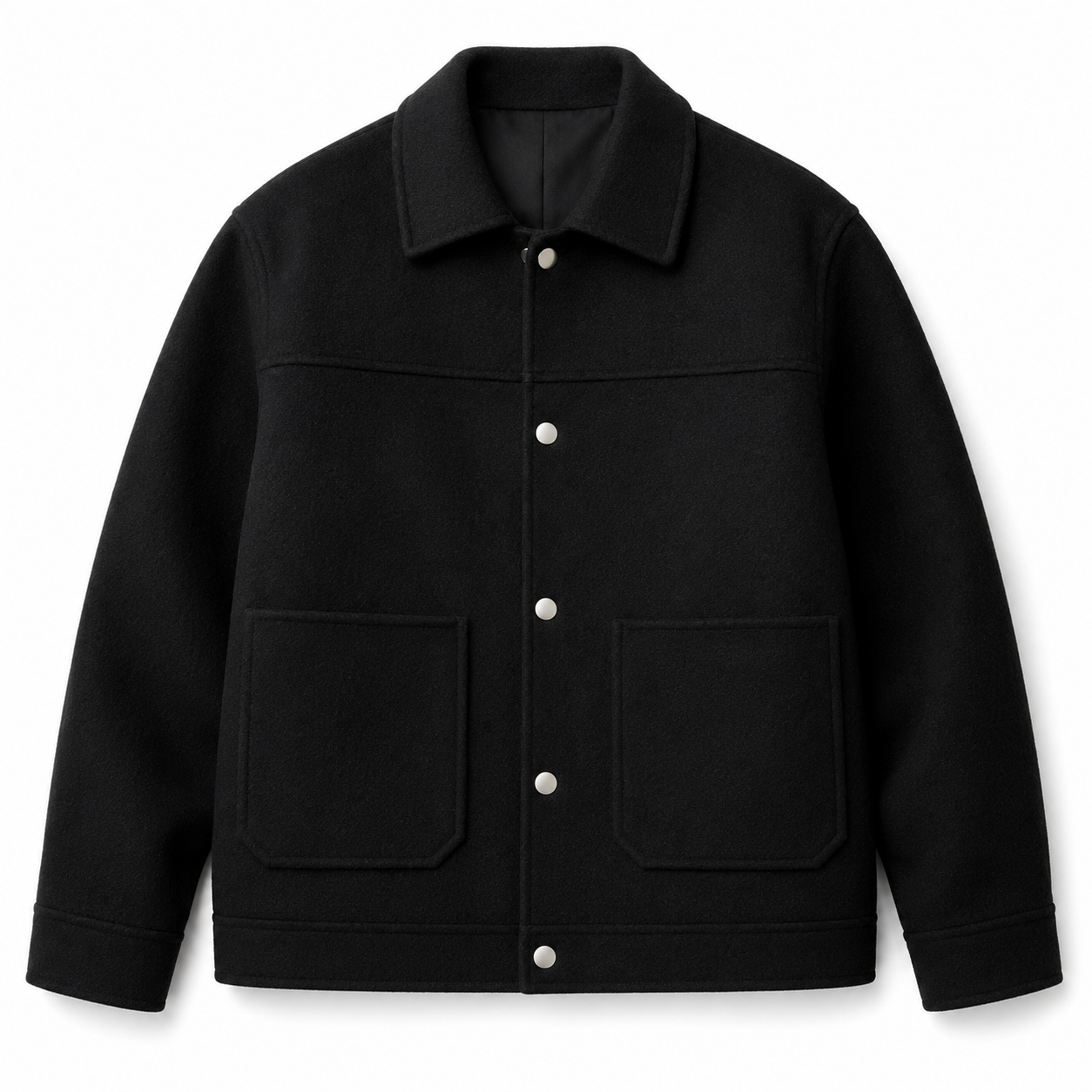 Imperial Wool Chore Jacket — Double-Face Noir
