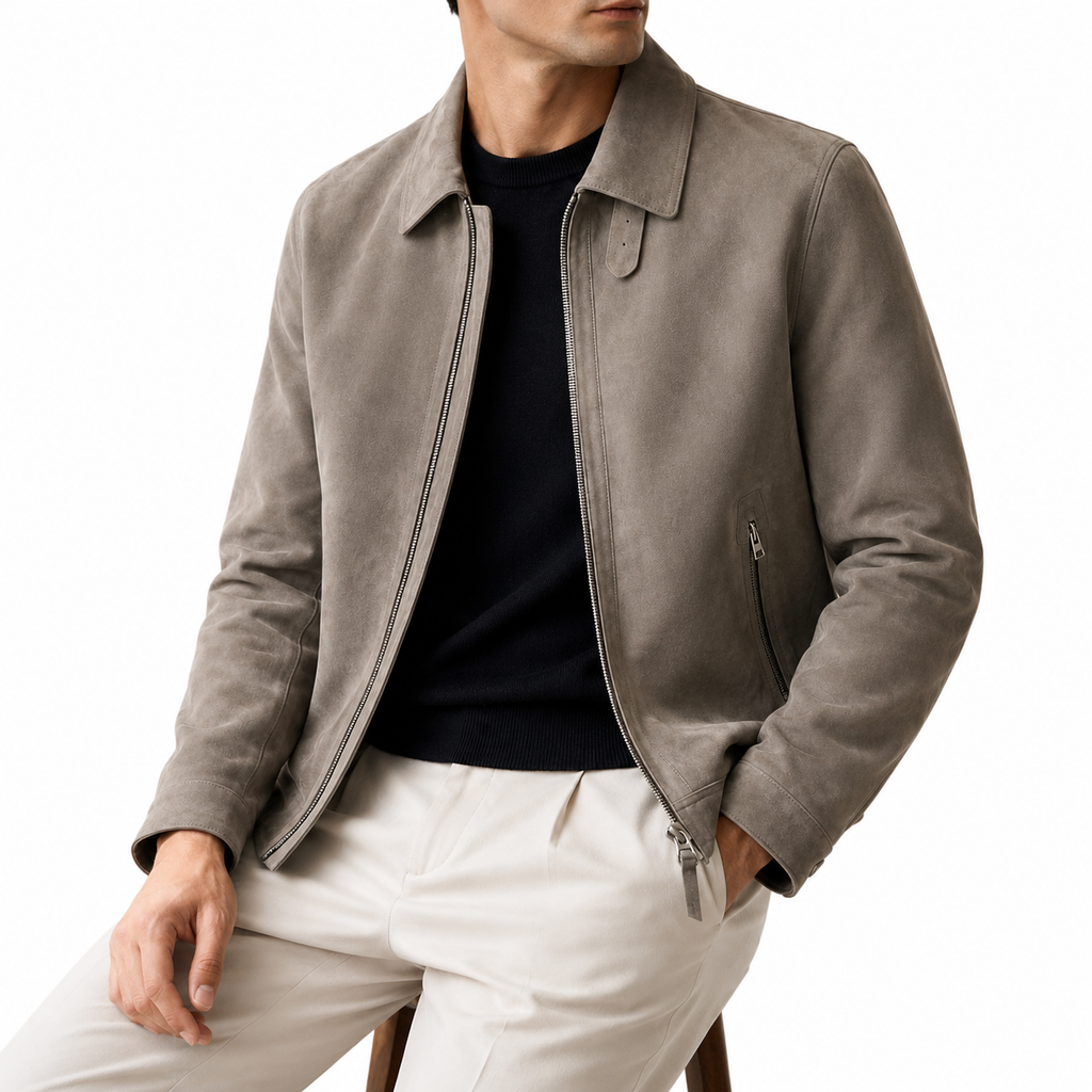 Imported Sheepskin Suede Jacket — Light Luxury Genuine Leather (Limited).