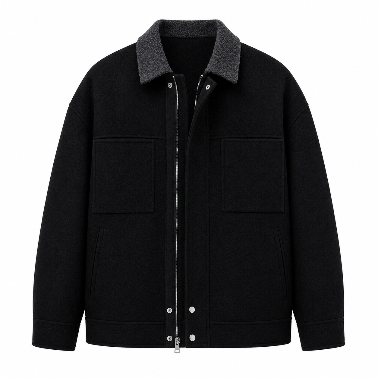 Lambswool Chore Jacket — Double-Face Oversized