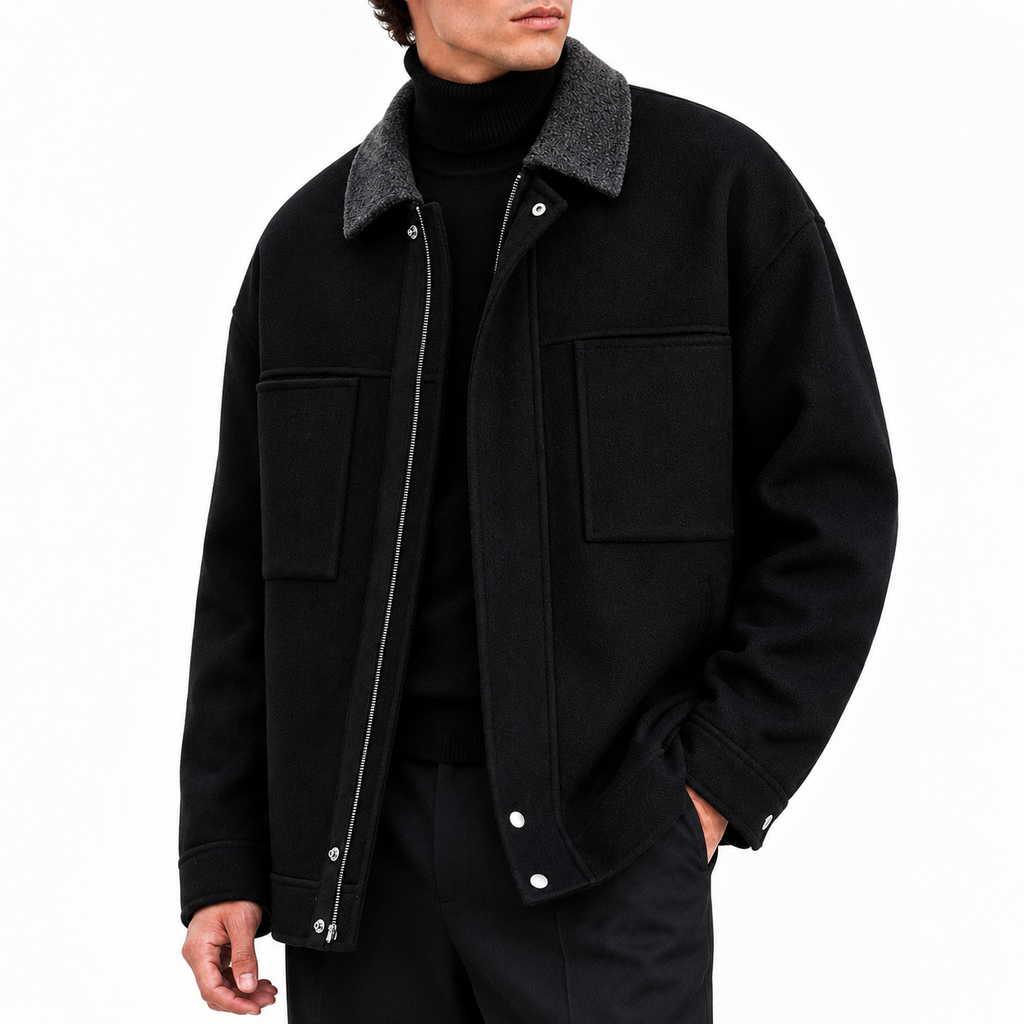 Lambswool Chore Jacket — Double-Face Oversized