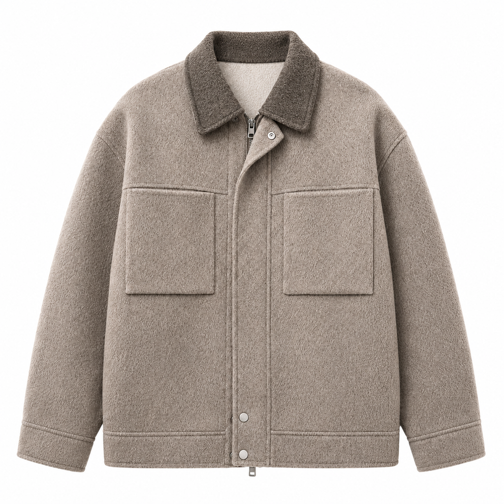 Lambswool Chore Jacket — Double-Face Oversized