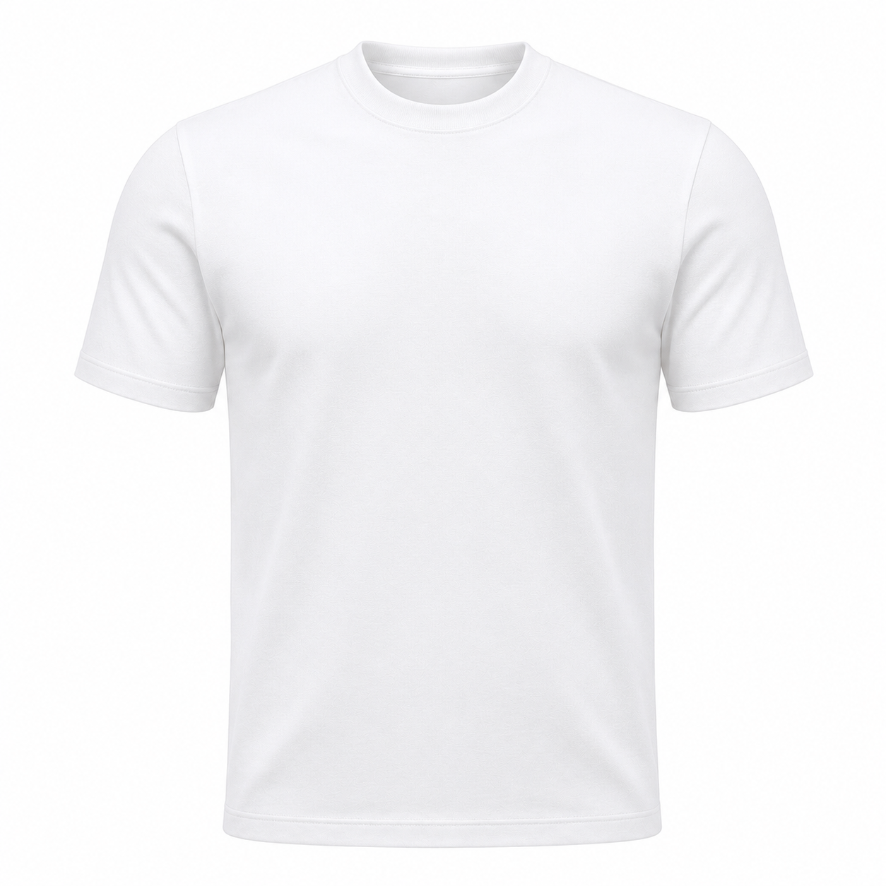 Long-Staple Cotton Crew Neck T-Shirt — Wrinkle-Free Loose Fit