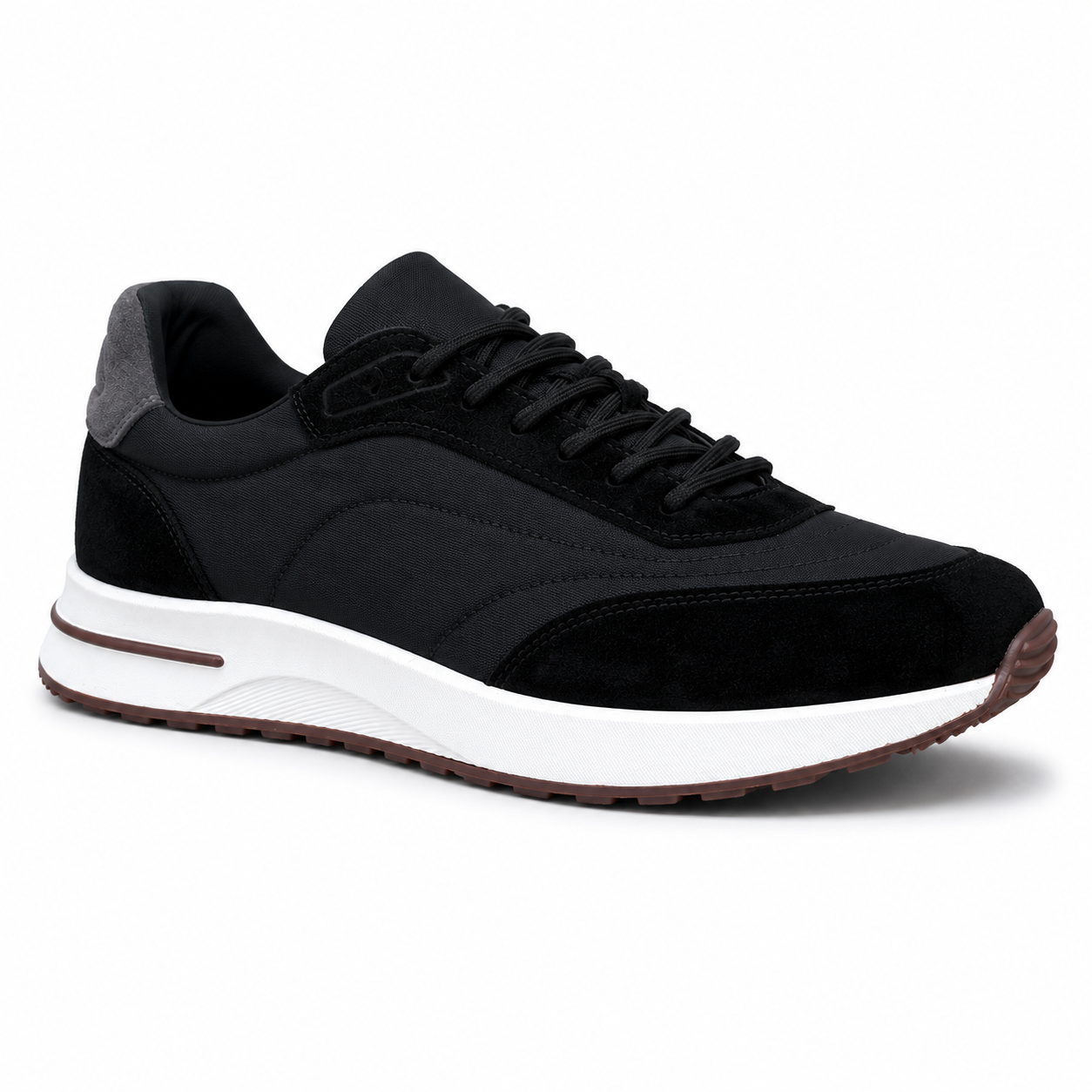 Monaco Suede Business Sneakers — Contrast Panel Low-Top Edition