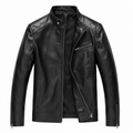 Moto Leather Jacket — Quilted Panel Zip-Up Biker