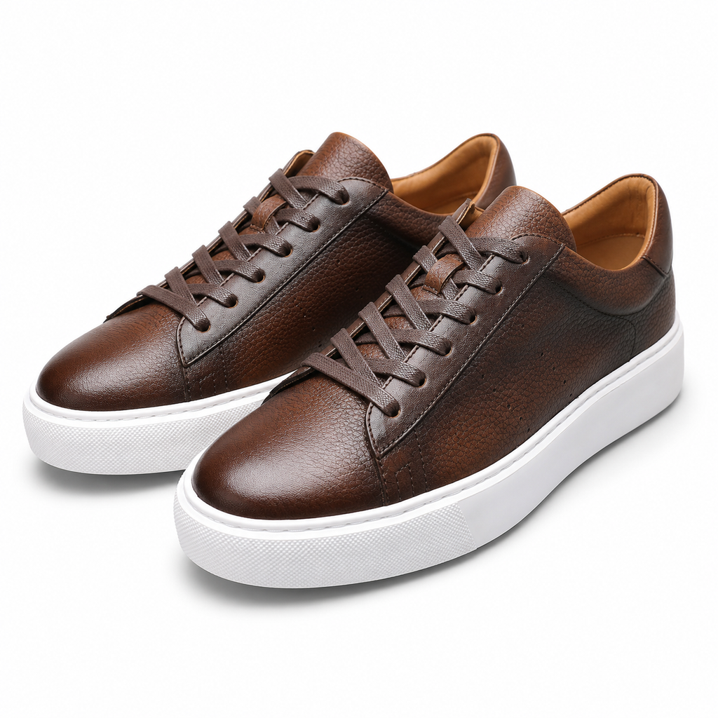 Obsidian Cowhide Commuter Shoes — Refined Leisure Edition