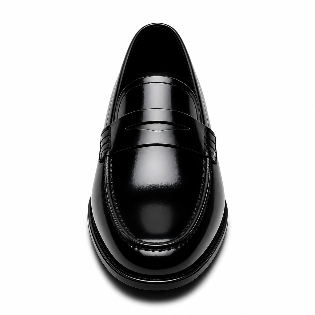 Patent Leather Round Toe Loafers — Comfort Slip-On Formal