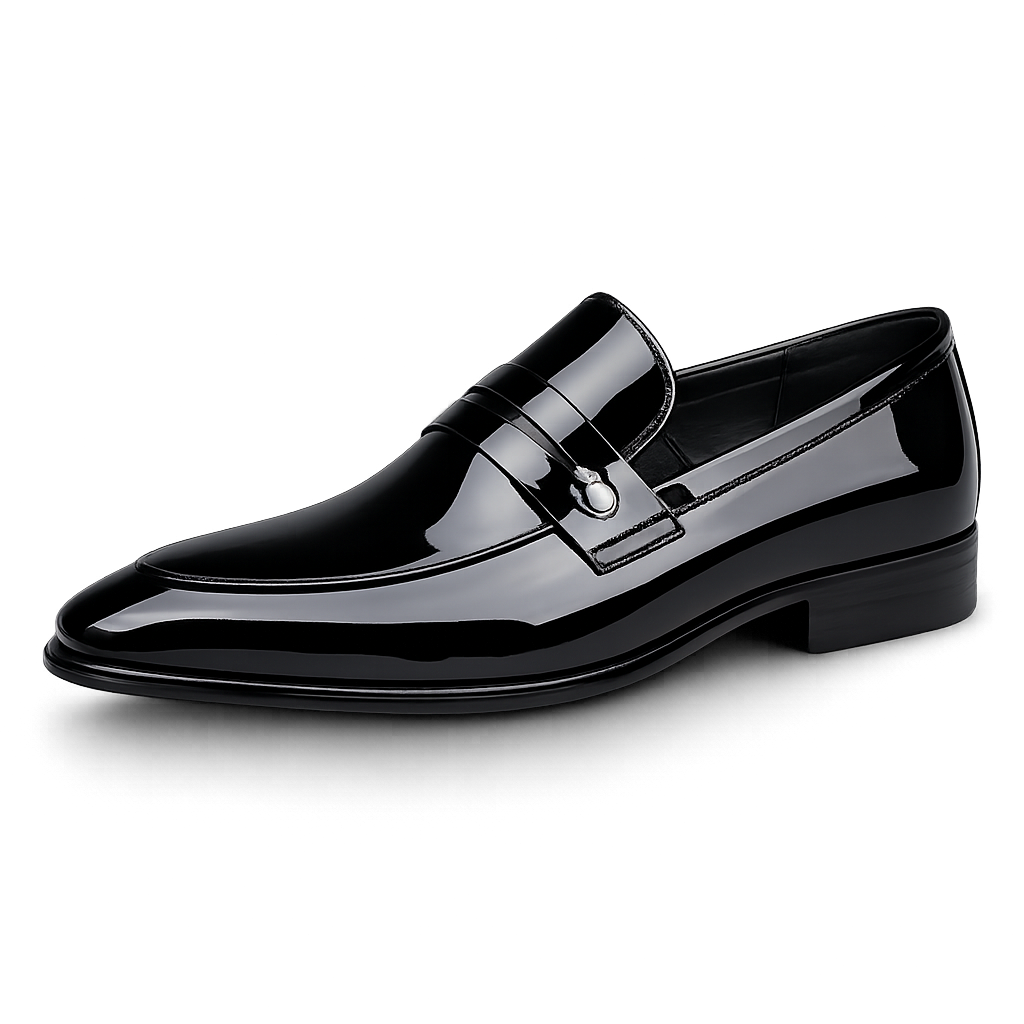 Patent Leather Slip-On Loafers — Glossy Formal Breathable (Limited)
