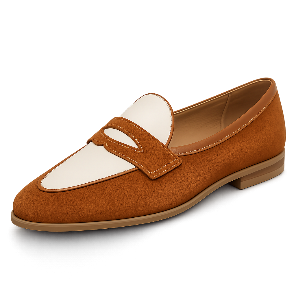 Perforated Leather Penny Loafers — Breathable Summer Casual