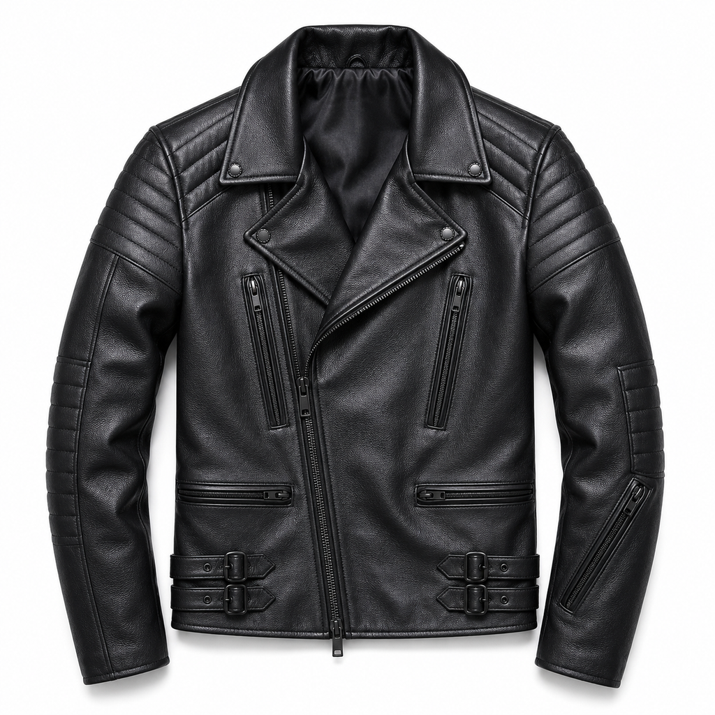 Phantom Moto Leather Jacket — Quilted Noir