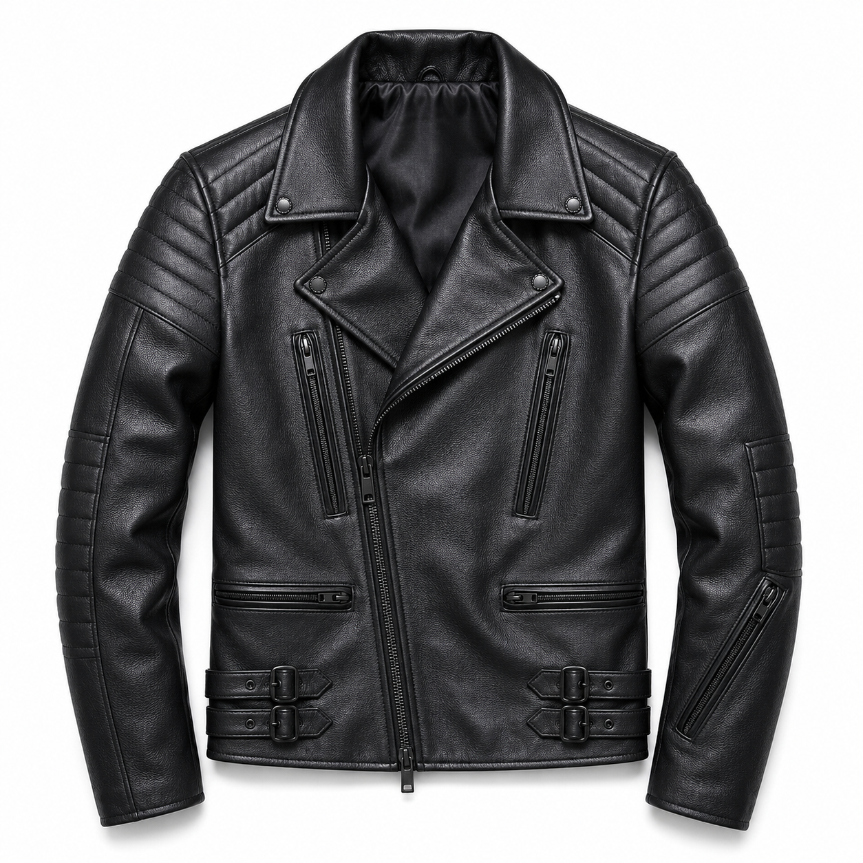 Phantom Moto Leather Jacket — Quilted Noir