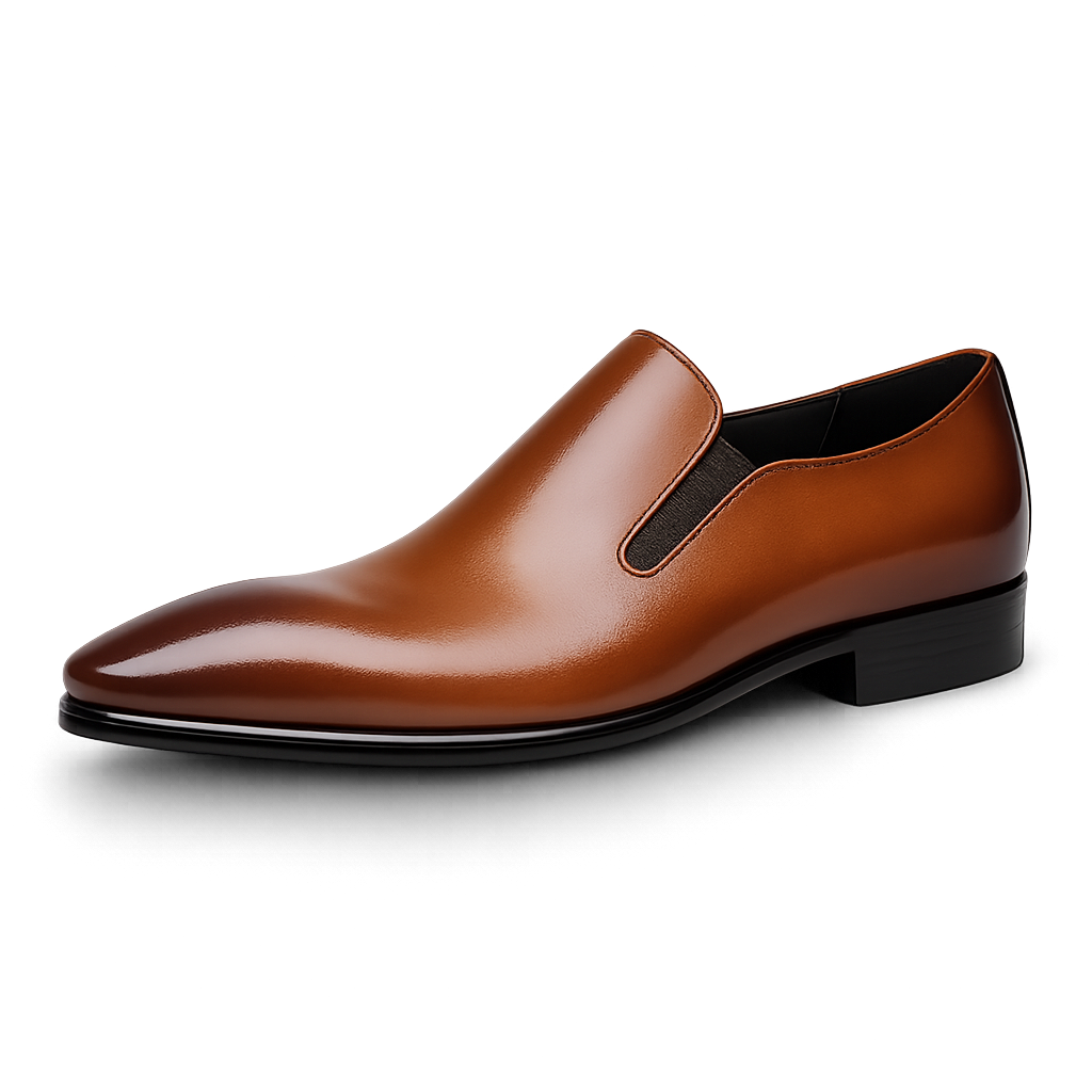 Pointed Toe Slip-On Oxford Shoes — Business Formal Leather