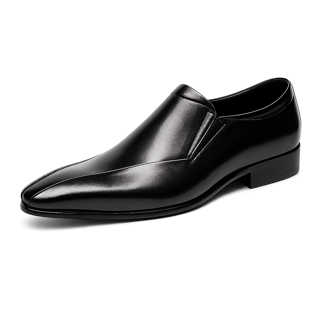 Pointed Toe Slip-On Oxford Shoes — Mirror Leather British Formal