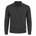 Pure Wool Polo Sweater — Long Sleeve Minimal
