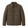 Quilted Cotton Shirt Jacket — Snap Button Slim Structured