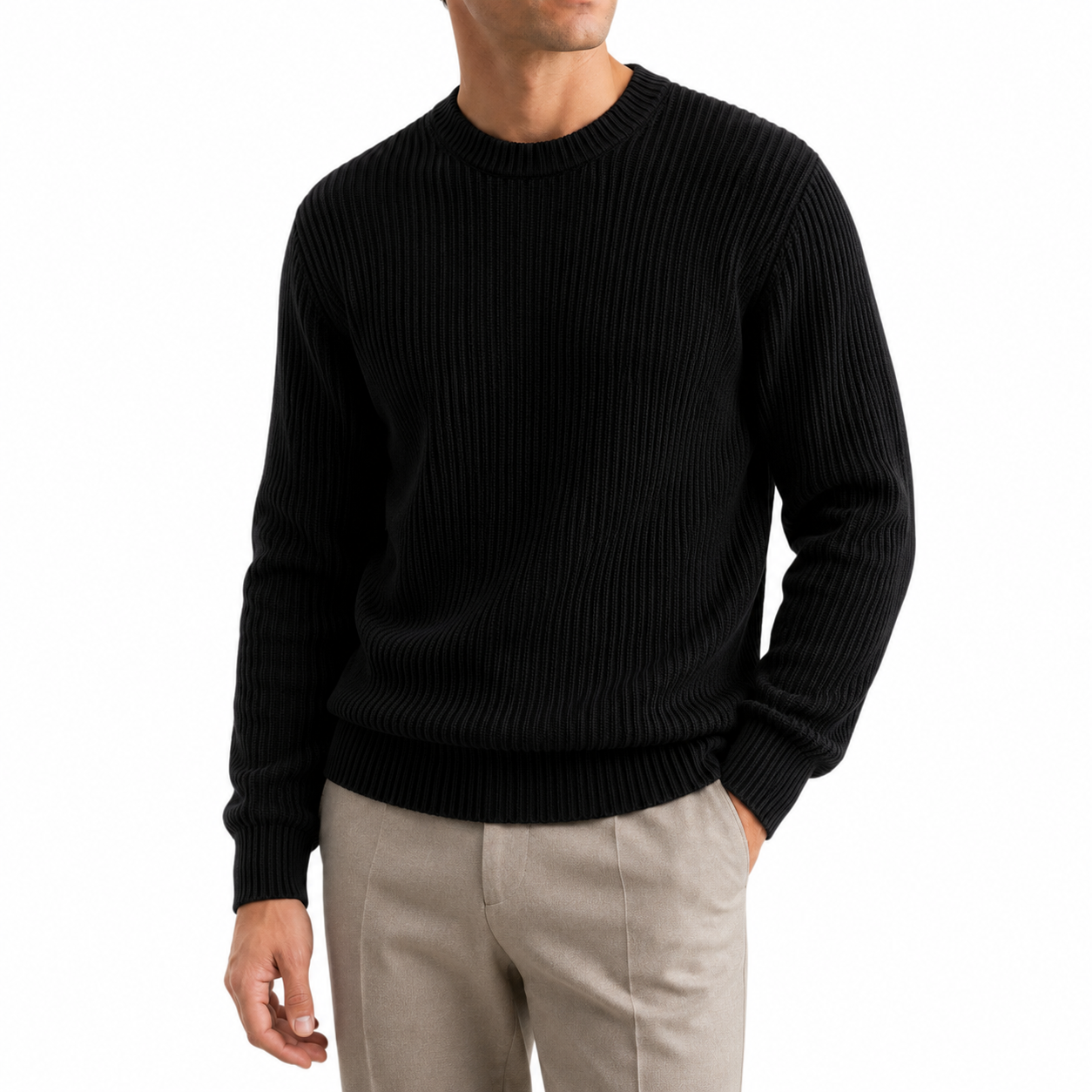 Ridge Ribbed Knit Sweater — Relaxed Heavyweight Edition