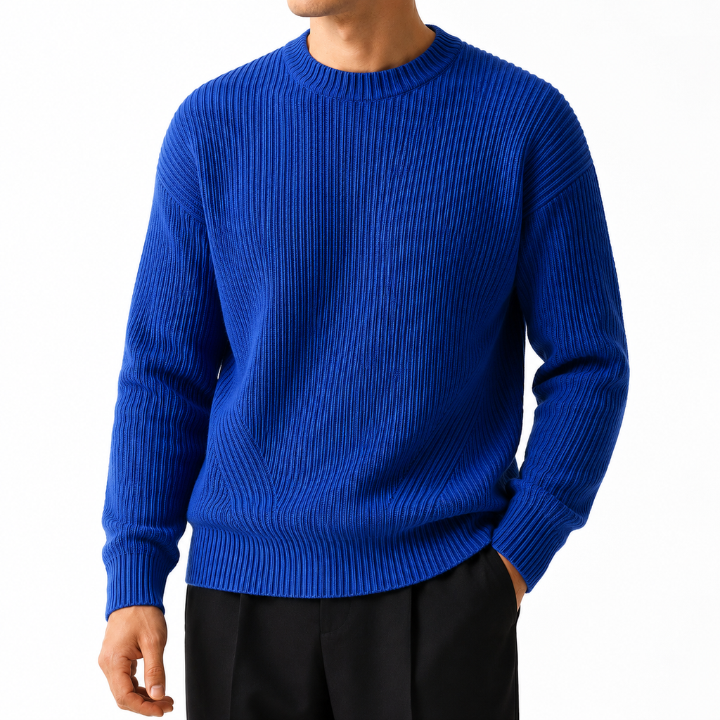 Ridge Ribbed Knit Sweater — Relaxed Heavyweight Edition