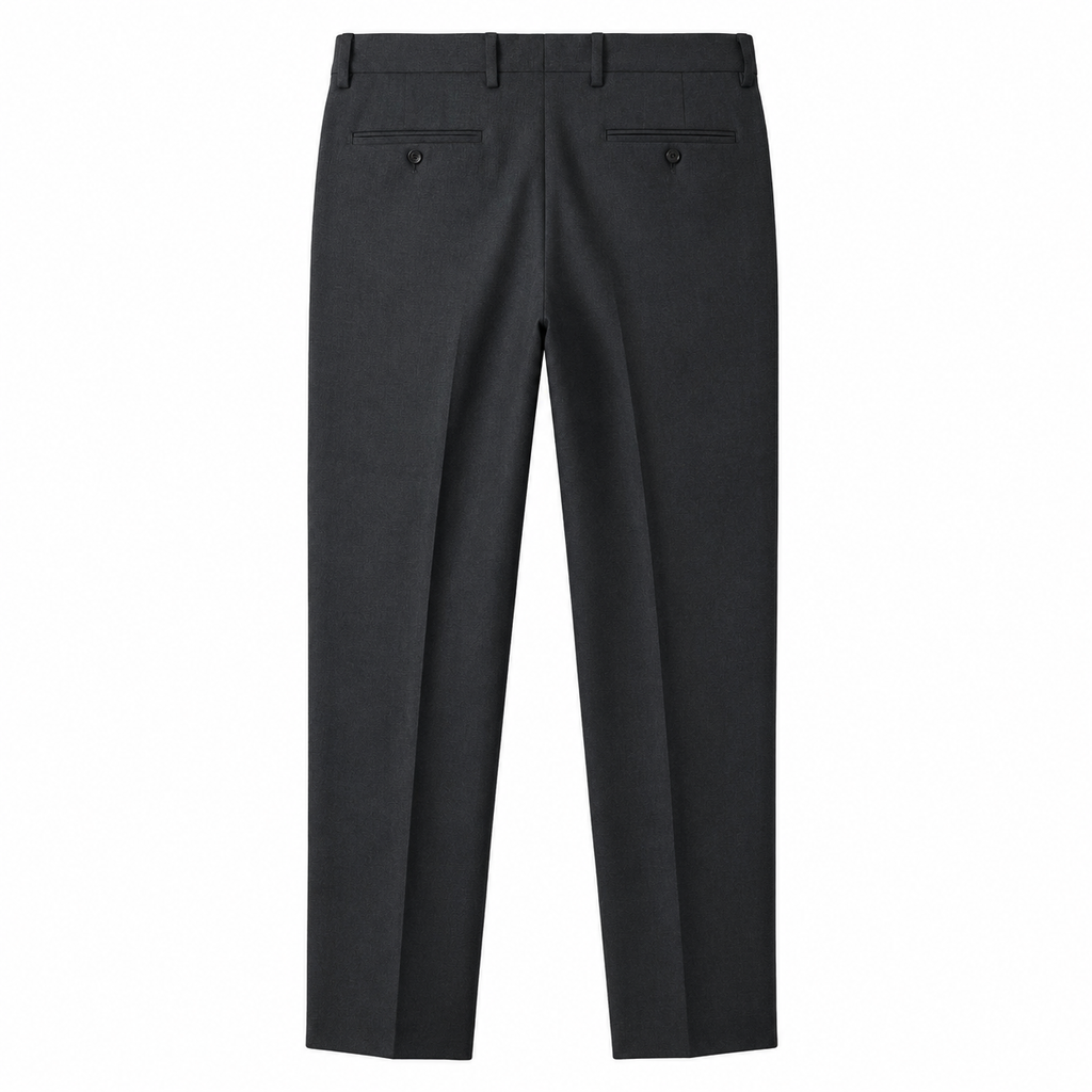 Slim Fit Elastic Commuter Trousers — Straight Leg Tailored