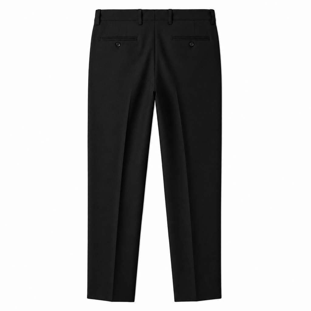 Slim Fit Elastic Commuter Trousers — Straight Leg Tailored