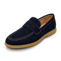 Suede Round Toe Penny Loafers — Slip-On Casual Luxury