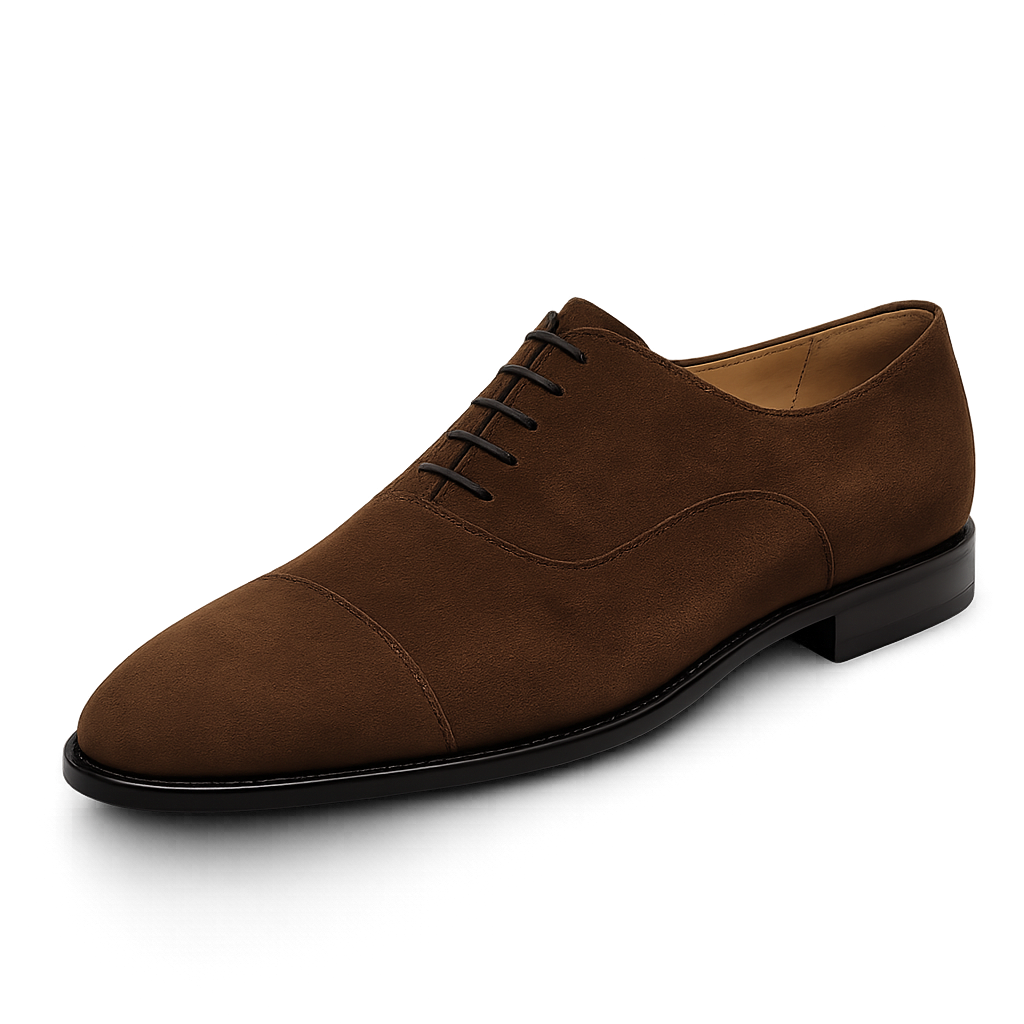 Three-Piece Wholecut Derby Shoes — Business Casual Leather