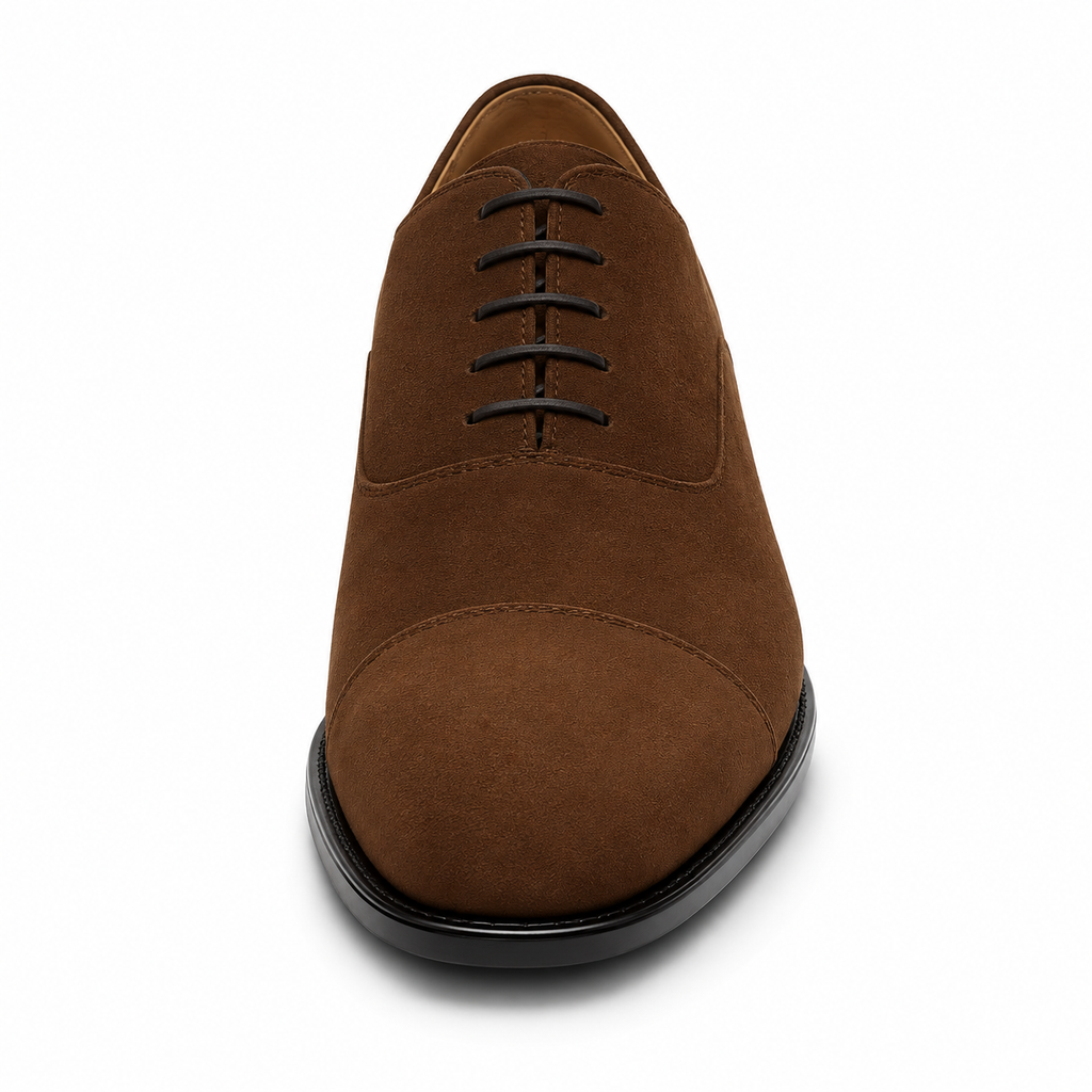 Three-Piece Wholecut Derby Shoes — Business Casual Leather