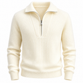 Wool Half-Zip Sweater — Thick Knit Relaxed